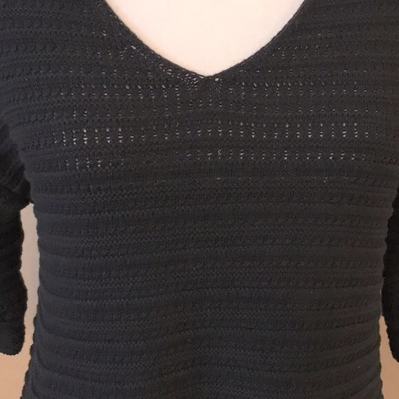 GAP 3/4 Sleeve Black Cotton Sweater - Picture 4 of 13
